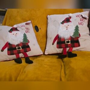 Others Follow Santa Holiday Pillows in Red and Black